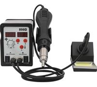 Station de réusinage et de dessoudage à air chaud - 750 W - Température réglable jusqu'à 480 °C - 3 buses - Pour CMS/BGA, réparation de circuits imprimés et soudure - Noir