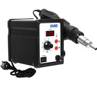 Station de réusinage numérique à air chaud 858D - 700 W - Écran LED - Température réglable - Souffleur d'air chaud avec 3 buses - Noir