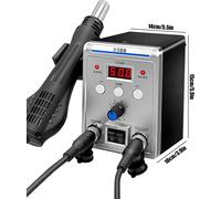 Station de soudage 2-en-1 - Modèle 8586D - Écran numérique - Pistolet à air chaud et fer à souder - 700 W - 220 V CA