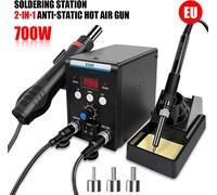 Station de soudage 2-en-1 - Station de réparation numérique - Pistolet à air chaud et fer à souder - Station de dessoudage CMS - 700 W