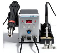 Station De Soudage à Air Chaud +Fer, 700W 2 En 1 Station De Soudage Et De Fer à Souder à Air Chaud Station De Dessoudage, 8586 Station Air Chaud Smd Rework Station Pour Soudure Et Dessoudage