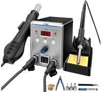 Station de soudage à air chaud - Modèle 8586, 2 en 1 - 700 W, haute performance - Écran numérique - Contrôle de la température - Pour la réparation de composants SMD et de circuits imprimés
