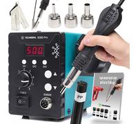 Station de soudage à air chaud TECHREBAL 858D Pro + soudure noire PP 100 g + buse à piston