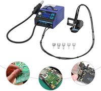 Station de soudage/dessoudage et de réparation à air chaud - 992D 3 en 1 - Régulation PID 780 W - Écran LCD - Prise UE - Jeu de buses 13×13 mm + 10/8/5/3 mm - Noir