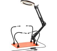 Station de soudage Magnetic Helping Hands avec lampe loupe LED 3X à 4 bras