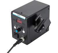 Station de soudage/réparation à air chaud pour composants CMS - 858D - 700 W, prise UE 220 V, écran LED 100–500 °C, ventilateur à turbine sans balais, résistance céramique PTC, 120 l/min - Noir