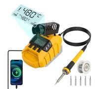 Station de soudage sans fil pour batteries DEWALT 18 V/20 V, kit de soudure 60 W avec affichage numérique, réglage de la température de 200 à 480 °C, chauffage rapide, 5 pointes à souder et sortie de