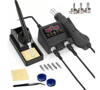 Station de soudure 2 en 1 avec pistolet à air chaud - Modèle 8898 - 750 W - Écran LCD - Station de réparation pour cartes électroniques BGA, composants SMD et réparation de téléphones portables