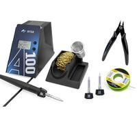 Station de soudure numérique ERSA A100, 80 watts, avec une plage de température de 150 à 480°C, dotée d'un fer à souder ergonomique et d'un support de fer à souder (TI)