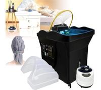 Station de spa portable japonaise avec photothérapie et aromathérapie LED - Bassin de shampooing thermostatique pour salon professionnel et services de spa mobile