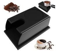 Station de Tassage de Café, Tamper Station Antidérapant | Base de Tassage Noire en Acier Inoxydable Et Silicone, pour Barista Table Coffee, pour Toutes Les Tailles De Tasses