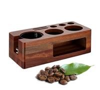 Station de tassage pour | Organisateur de café en bois | Porte-filtre multifonction en bois avec dessus antidérapant pour tamper à café de 51 à 58 mm, pour la maison, les cuisines