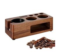 Station de tassage pour | Organisateur de café en bois | Porte-filtre multifonction en bois avec dessus antidérapant pour tamper à café de 51 à 58 mm, pour la maison, les cuisines