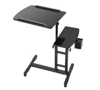 Station de travail de tatouage portable - 57,5 à 90 cm - Hauteur réglable - Double table amovible pour la maison, le studio, le salon de beauté (noir)