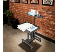 Station de travail professionnelle pour tatouage avec roues et plateau de service, chariot de travail de salon réglable en hauteur (63-97 cm), station de table à double étages pour salons de coiffure