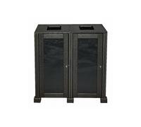 Station de Tri Sélectif en Matière Recyclée 2 Flux Noir Carbone