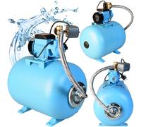 Station d'eau domestique QB 60 pompe à eau (2100l/h, 370W, hauteur de refoulement 39m) - réservoir sous pression de 50L - automate d'eau domestique avec pressostat manomètre - 50 litres