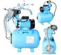 Station d'eau domestique WZP 750 pompe à eau (3000l/h 750W hauteur de refoulement 55m) - 24L réservoir sous pression - automate d'eau domestique avec pressostat manomètre - 24 litres