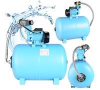 Station d'eau domestique WZP 750 pompe à eau (3000l/h 750W hauteur de refoulement 55m) - réservoir sous pression de 100L - automate d'eau domestique avec pressostat manomètre - 100 litres