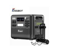 Station d'énergie portable F2400 batterie LiFePO4 2048 Wh générateur solaire de 2400 W 16 ports de sortie Noir Avec Diable Pliable