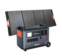 Station d'énergie portable OSCAL PM3600+PM400, Batterie de secours domestique LFP 3600Wh, Charge complète 1.2H, Générateur solaire pour le camping, le camping car, avec panneaux solaires 400W