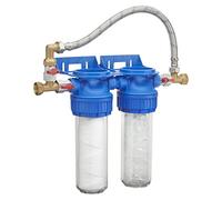 Station Double traitement Anti Calcaire/filtration Anti Impuretés 25 microns avec By Pass + raccords écrous tournants + vannes e desserage + cartouches 12 mois fournies ORIA