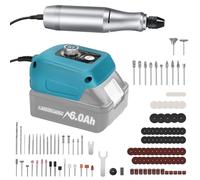 Station d'outils rotatifs sans fil compatible avec Makita 18V batterie (sans batterie), 18000 tr/min, outil de meulage et de gravure à vitesse variable avec 124 accessoires pour meulage, gravure