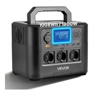 VEVOR Station Électrique Portable 1800 W Générateur Solaire Portable 1008 Wh Batterie Secours LiFePO4 pour Urgence Domestique, Camping, Voyage Camping-car, 8 Ports Sortie, Panneau Solaire Non Inclus