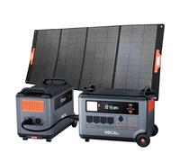 Station Électrique Portable OSCAL PM6000, 3600Wh Batterie LiFePO4 Station électrique, livré avec un panneau solaire de 400W, et un bloc d'alimentation supplémentaire de 3600 Wh