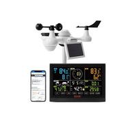 Station Météo Alertes Wifi 7 En 1 Avec 19cm Ecran Intérieur Extérieur Solaire 150M