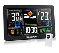 Station météo avec capteur intérieur extérieur, réveil numérique sans fil MSF, baromètre, température, moniteur d'humidité, prévis