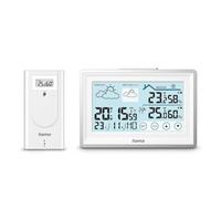 Hama Station météo Bahamas – sonde extérieure, radio-pilotée, réveil, climat intérieur, blanc