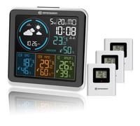 Bresser Station météo Quadro Individio – Sans fil, 4 zones, 3 capteurs extérieurs – Argent/Noir