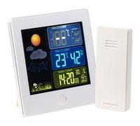infactory Station météo et horloge radio-pilotée FWS-260 avec capteur extérieur Blanc