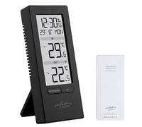 Station météo - Infactory - Thermomètre avec horloge - Capteur extérieur - Couleur noire - Installation facile