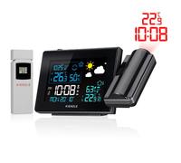 Station météo - KIENZLE - Avec projection - Noir - Intérieur - Fonction alerte de gel