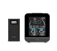 Station météo "La Gomera", avec sonde extérieure, radio, réveil, noir