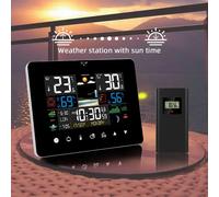 Station Météo Multifonction, Réveil, Therye.com, Hygromètre, Écran Tactile, Capteur Sans Fil, Sunrise Hygrothermographe black