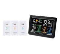 La Crosse Technology Station météo WS6204-BLA – 3 capteurs thermo/hygro radio-pilotée – Noir