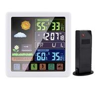 Station météo sans fil avec température numérique, moniteur d'humidité, réveil et écran LCD couleur