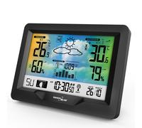 Station météo sans fil GreenBlue, couleur, avec DCF, phases de lune, baromètre, calendrier, alimentation, GB540N