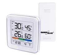 GreenBlue Station météo sans fil GB169 – Capteur ext., Temp. int/ext, Humidité, Écran LCD, Portée 60m
