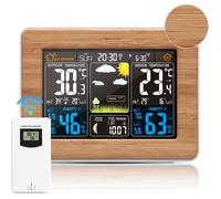 Station météo sans Fil Horloge de météo colorée numérique avec capteur extérieur Thermomètre Hygromètre Intérieur Intérieur A251