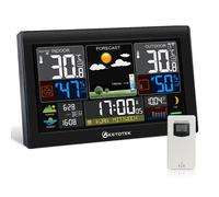 Station météo sans fil - KETOTEK - E0160EUW - Écran couleur 8 8"" - Capteur extérieur sans fil - Rétroéclairage réglable