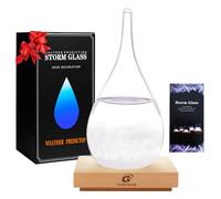 Station météo tempête en verre - Prévision météo - Baromètre en verre en forme de goutte d'eau - Bouteille en verre décorative de Noël pour la maison et le bureau - Style scandinave - Cadeau insolite