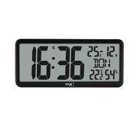 TFA Dostmann Horloge murale radio-pilotée 60.4525.01 grand écran température&humidité noir