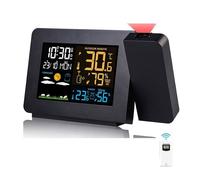 Station Météo Thermomètre Hygromètre sans Fil avec capteur Horloge météo à Projection thermomètre intérieur/extérieur avec Contrôle