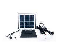 Station solaire autonome TERRE JARDIN - Kit 2 ampoules LED rechargeables - Panneau 4 W - Batteries 2 x 2600 mAh - Charge USB