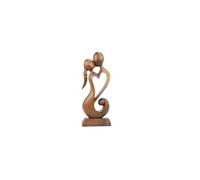 Statue Abstraite ""Couple en Fusion"" 30cm en bois | Cadeau Amoureux
