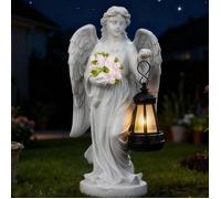 Statue Ange Jardin - Lanterne Solaire LED - Sculpture Fee - Exterieur Terrasse Cimetiere Lumiryn